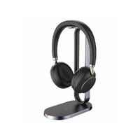 Yealink TEAMS-BH76-CH-BL-C Teams Certified Bluetooth Wireless Stereo Headset, Black, ANC, USB-C, Includes Charging Stand, Rectra