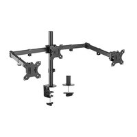 Brateck Triple Screens Economical Double Joint Articulating Steel Monitor Arms, Extended Arms & Free Rotated Double Joint,Fit Mo