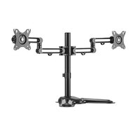 Brateck Dual Free Standing Monitor Premium Articulating Aluminum Monitor Stand Fit Most 17'-32' Monitors Up to 8kg per screen VESA 75x75/100x100