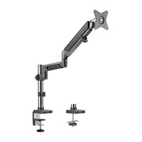 Brateck Single Monitor Pole-Mounted Epic Gas Spring Aluminum Monitor Arm Fit Most 17'-32' Monitors, Up to 9kg per screen VESA 75x75/100x100 Space Grey