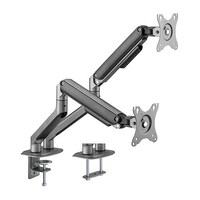 Brateck Dual Monitor Economical Spring-Assisted Monitor Arm Fit Most 17'-32' Monitors, Up to 9kg per screen VESA 75x75/100x100 S