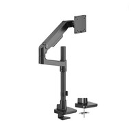 Brateck LDT81-C012P-B NOTEWORTHY POLE-MOUNTED HEAVY-DUTY GAS SPRING MONITOR ARM For most 17'~49' Monitors, Fine Texture Black (n