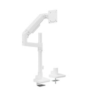Brateck LDT81-C012P-W NOTEWORTHY POLE-MOUNTED HEAVY-DUTY GAS SPRING MONITOR ARM For most 17'~49' Monitors, Fine Texture White (n