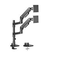 Brateck LDT81-C024P-B NOTEWORTHY POLE-MOUNTED HEAVY-DUTY GAS SPRING DUAL MONITOR ARM Fit Most 17'-49' Monitor Fine Texture Black(new)