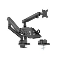 Brateck LDT84-C024ML-B POLE-MOUNTED HEAVY-DUTY MECHANICAL SPRING MONITOR ARM WITH LAPTOP TRAY BLACK (new)