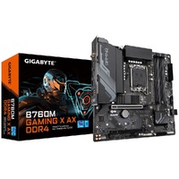 Gigabyte B760M Gaming X AX DDR4 Intel LGA 1700 m-ATX Motherboard, 4x DDR4 ~128GB, PCI-E x16, M.2, 4x SATA, 5x USB 3.2, 1x USB 2.0