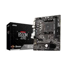 MSI B550M-A PRO Motherboard AMD Ryzen AM4 DDR4 2x DIMM Slots (Max 64GB) 1x PCI-e 4.0 HDMI DVI 1x M.2 4x SATA3 6x USB 3.2 Gen 1 6x USB 2.0