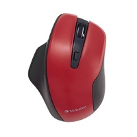 Verbatim Silent Ergonomic Wireless LED Mouse Red