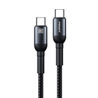 Pisen Braided USB-C to USB-C 100W PD Fast Charge Cable (1M) Black - Bend-Resistant, Samsung Galaxy,Apple iPhone,iPad,MacBook,Goo