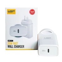 USP 20W USB-C PD Fast Wall Charger White - Extremely Compact Plug Makes It Ideal for Home, Office and Travel