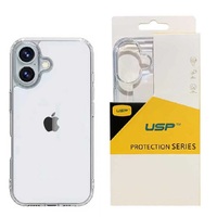 USP Apple iPhone 16 (6.1') Clear Rock Shockproof Case - Ultra-Thin, Lightweight, Non-Slip, Multi-Layer, Strong And Durable Materials