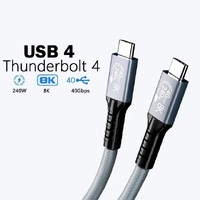 Pisen BoostUp Thunderbolt 4 USB-C to USB-C Cable (1M) Black - USB4 - 40Gbps, 240W, 8K/60Hz, 4K Video Edit for Laptop, iPhone