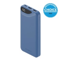 Cygnett ChargeUp Boost 3rd Gen 10K mAh Power Bank - Blue (CY4342PBCHE), 1x USB-C(15W),2x USB-A(12W), 15cm USB-C Cable,Digital Display,Charge 3 Devices