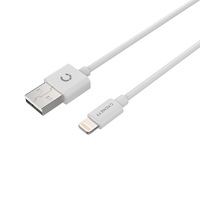 Cygnett Essentials Lightning to USB-A Cable (1M) - White (CY2723PCCSL), 2.4A/12W, MFi, Fast & Safe Charge, Durable Cables & Connectors, 2 Yr. WTY.