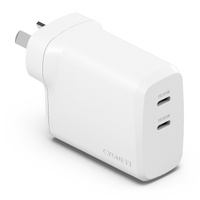 Cygnett PowerPlus 60W (30W x2) Dual Port USB-C PD Fast Wall Charger -White(CY4740PDWCH),Travel-Ready,Best for iPhone,Samsung's PPS & USB-C Devices