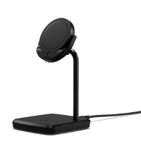 Cygnett ChargeBase Qi2 2-in-1 Magnetic 15W Wireless Charger - Black (CY5067BUNCP), 1.2M USB-C Cable, 5W Earbuds Charger, 80° Swivel Head