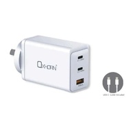 Oxhorn Charger Accessories AC 100W GaN Type C fast Charger 3 Ports 2xUSB-C 1xUSB-A PD3.0 QC4.0+ PPS for Laptop/Mobile/Tablet/Other Device White