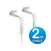 UniFi Patch Cable 2m White, Both End Bendable to 90 Degree, RJ45 Ethernet Cable, Cat6, Ultra-Thin 3mm Diameter