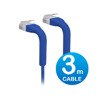 UniFi Patch Cable 3m Blue, Both End Bendable to 90 Degree, RJ45 Ethernet Cable, Cat6, Ultra-Thin 3mm Diameter U-Cable-Patch-3M-R