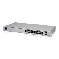 Ubiquiti UniFi 24 port Managed Gigabit Switch - 24x Gigabit Ethernet Ports, with 2xSFP - Touch Display - Fanless - GEN2