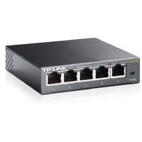 TP-Link TL-SG105E 5-Port Gigabit Desktop Easy Smart Switch, 5 10/100/1000Mbps RJ45 Ports, MTU/Port/Tag-based VLAN