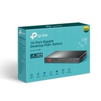 TP-Link TL-SG1210MP 10-Port Gigabit Desktop Switch with 8-Port PoE+Port: 8 Gigabit PoE+ Ports 2x Gigabit Non-PoE Ports 