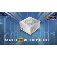 Antec GSK850 80+ Gold White Fully Modular ATX 3.1, PCI-E 5.1 latest High Quality Japanese Capacitors, Ultimate performance and reliability, PSU