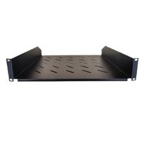 LDR Cantilever 2U 300mm Deep Shelf Recommended for 19' 600mm Deep Cabinet - Black Metal Contruction