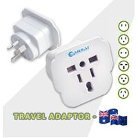 Sansai Travel Adaptor for 240V equipment from Britain, USA, Europe, Japan, China, HongKong, Singapore, Korea & Italy