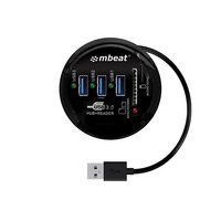 mbeat® Portable USB 3.0 Hub and Card Reader - USB 3.0/2.0, SDXC/SDHC/ MMC/MMC4.0/ RS-MMC/RS-MMC/Micro-SDXC/Micro-SDHC/ MicroSD,