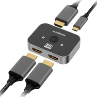 mbeat 8K Bi-directional HDMI 2.1 Switch 2 In 1 Out/1 In 2 Out  8K@60Hz resolution, plug-and-play convenience  USB-C power input Maximum 8K/60Hz