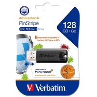 Verbatim 128GB Antibacterial Pinstripe USB 3.0 Drive (with Microban®) Black