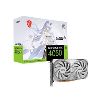 MSI nVidia GeForce RTX 4060 VENTUS 2X WHITE 8G OC Video Card  2490 MHz Boost Clock, 8GB GDDR6,DisplayPort x 3 (v1.4a)