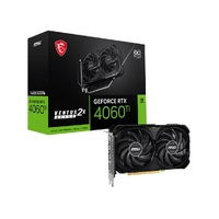 MSI nVidia GeForce RTX 4060 Ti VENTUS 2X BLACK 16G OC Video Card  2610 MHz Boost Clock, 16GB GDDR6,DisplayPort