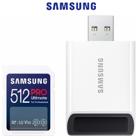 SD Card & USB Reader SAMSUNG PRO Ultimate 512GB SDXC C10 U3 V30 DSLR Memory Card